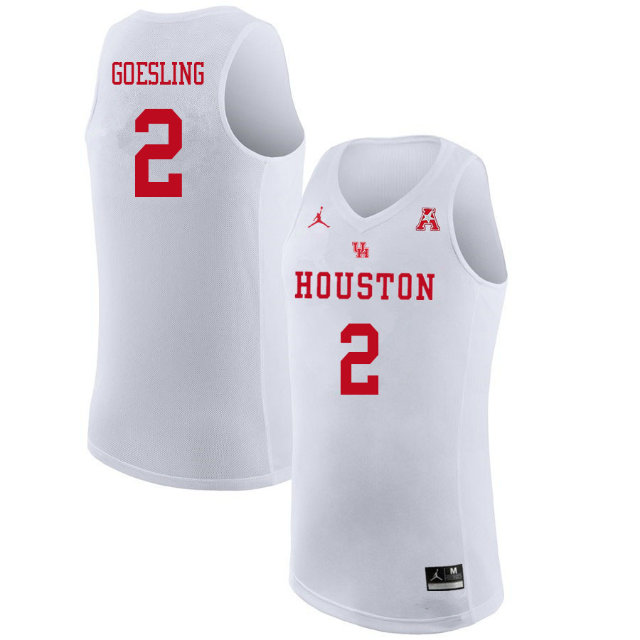 Jordan Brand Men #2 Landon Goesling Houston Cougars College Basketball Jerseys Sale-White
